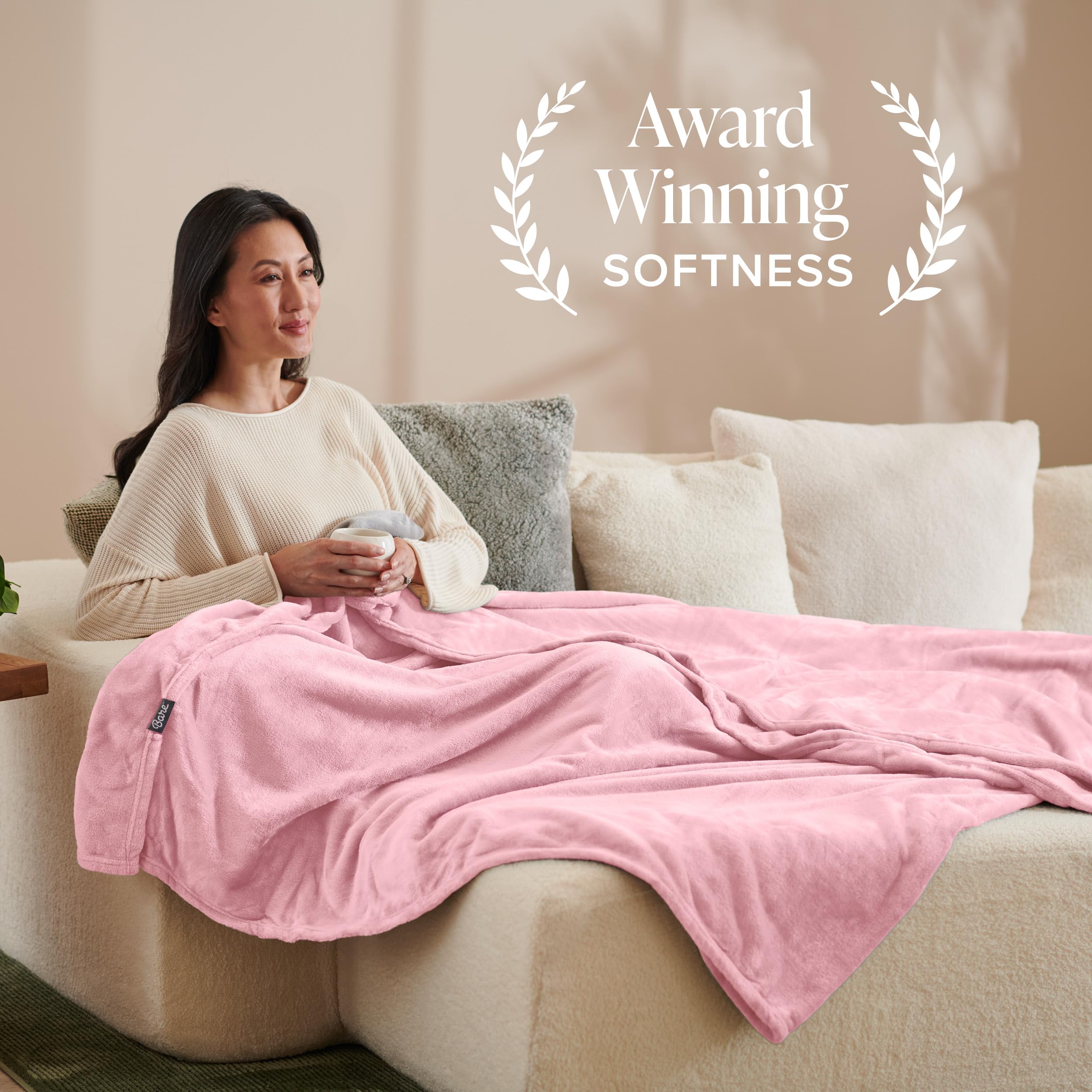 Condition photo showing New/Like New for bare home fleece blanket - king size - ultra-soft lightweight for bed, sofa, and couch - luxury micr
