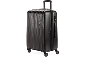 SwissGear 7272 Energie Expandable Hardside Luggage With Spinner Wheels and TSA Lock, Black, Checked-Medium 24-Inch