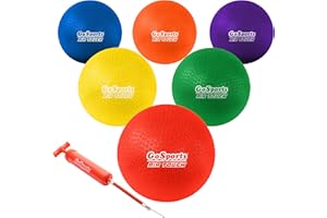 GoSports Playground Balls for Kids - Choose 8.5” or 10” Sizes - Heavy Duty Set of 6 with Carry Bag and Ball Pump