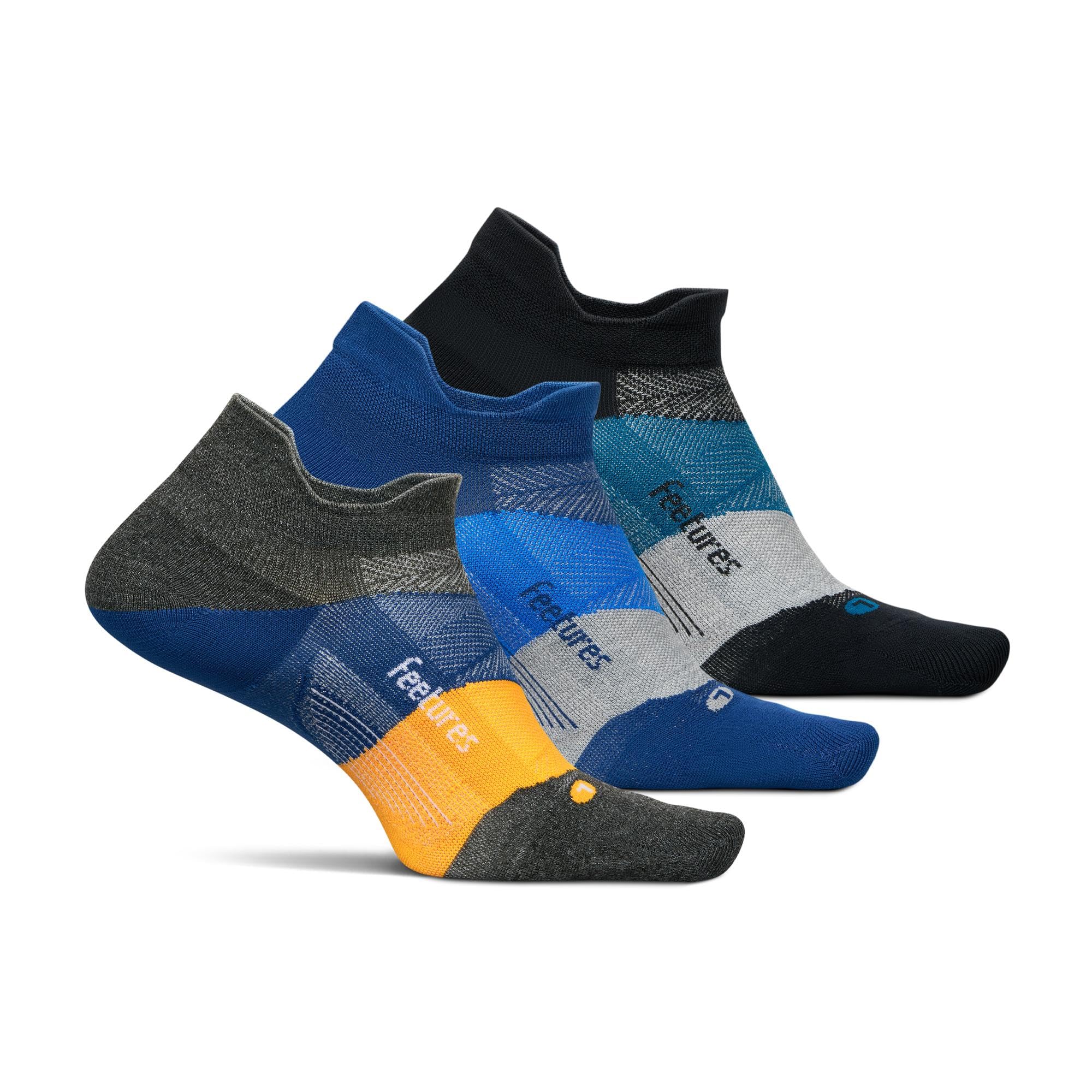 Feetures Elite Ultra Light Cushion Ankle Socks - Sport Sock with Targeted Compression - Iron Mist Mix, Medium (3 Pair) Image Feetures Elite Ultra Light Cushion Ankle Socks - Sport Sock with Targeted Compression - Iron Mist Mix, Medium (3 Pair) Image