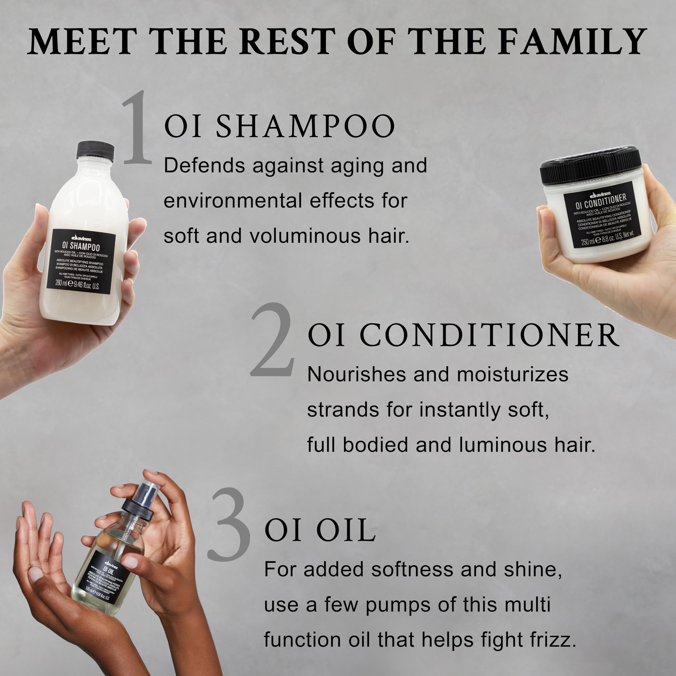 Davines OI Nourishing Shampoo for All Hair Types, Adds Silky-Smooth Shine & Volume, Softens And Restores Chemically Treated Hair