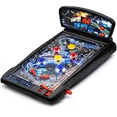 New Era Pinball Game Black &ndash; Interactive Tabletop or Floor Arcade Pinball Machine for Kids &amp; Adults &ndash; LED Scoring, Lights &amp; Sounds, Fast &amp; Fun 3-Ball Launch Game &ndash; Ideal Gift for Birthdays &amp; Christmas