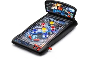UNKNOWN1 New Era Pinball Game Black – Interactive Tabletop or Floor Arcade Pinball Machine for Kids & Adults – LED Scoring, Lights & Sounds, Fast & Fun 3-Ball Launch Game – Ideal Gift for Birthdays & Christmas