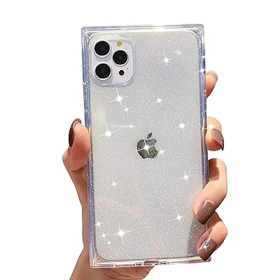Buy Tzomsze Compatible With Iphone 12 Pro Max Case Glitter Clear Square Sparkle Bling Case Cute Slim Silicone Transparent Reinforced Corners Tpu Cushion Cover Case 6 7 Inch Clear Online In Mauritius B08ldf1pgk