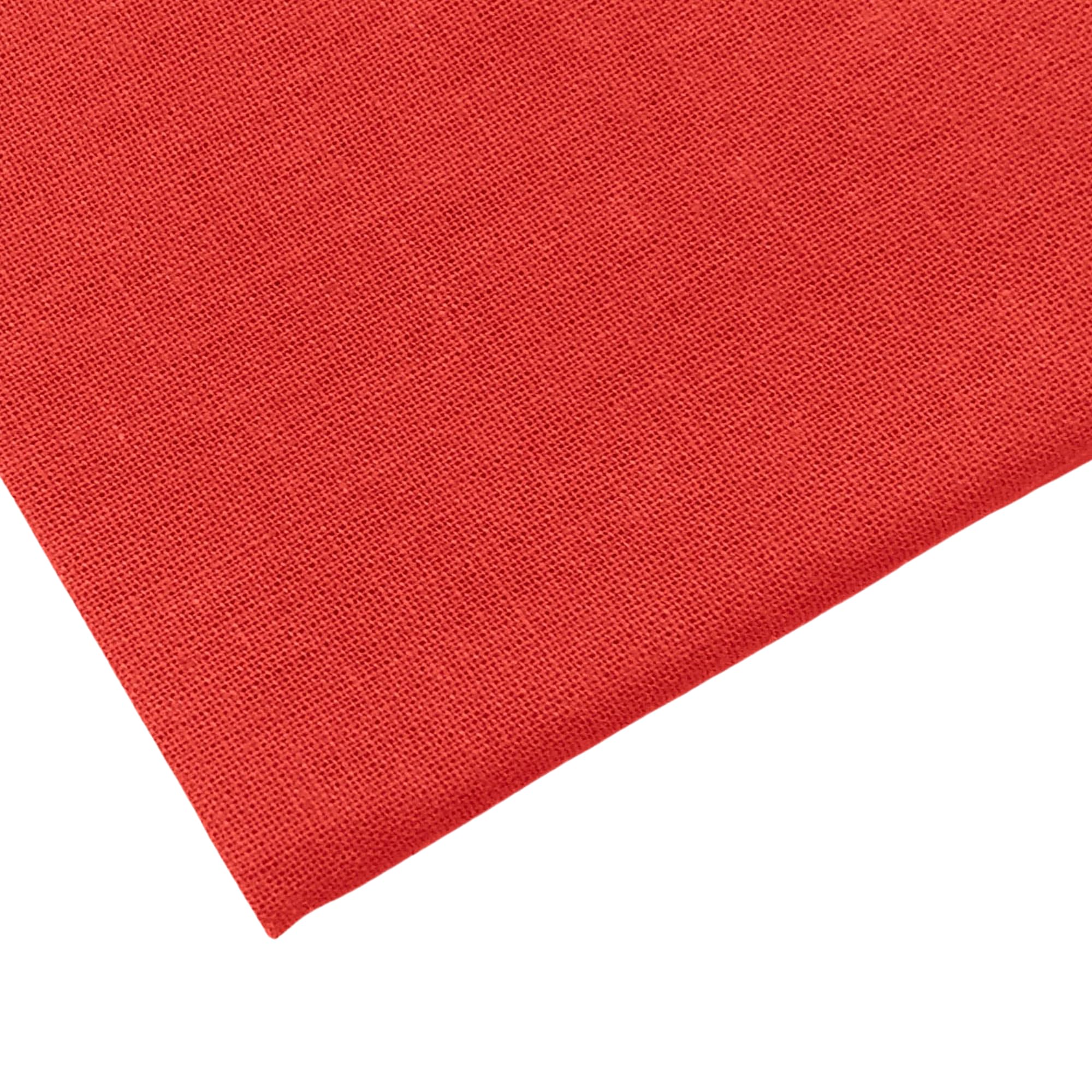 JMW. Plain Red Cotton Fabric, 100% - Extra Wide (150 CM) - Ideal for Arts & Crafts, Dressmaking, Quilting, Sewing, Bedding, Pillowcases, Bunting - Soft, Durable Material