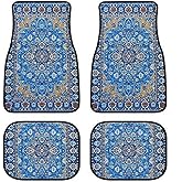 EOHMAK Car Floor Mats Non-Slip Automotive Floor Mats All-Weather Front Rear Car Floor Foot Mat Sets of 4 Pieces Foot Mats Rugs Carpet for Car Trucks SUV Sedans (Blue)
