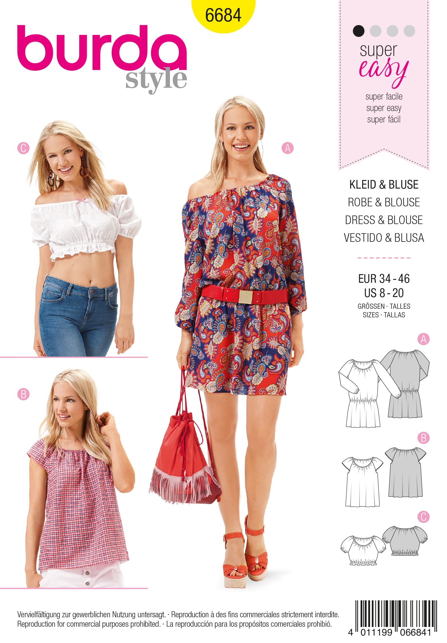 burdastyle Sewing Pattern B6684 Misses' Dress & Blouse
