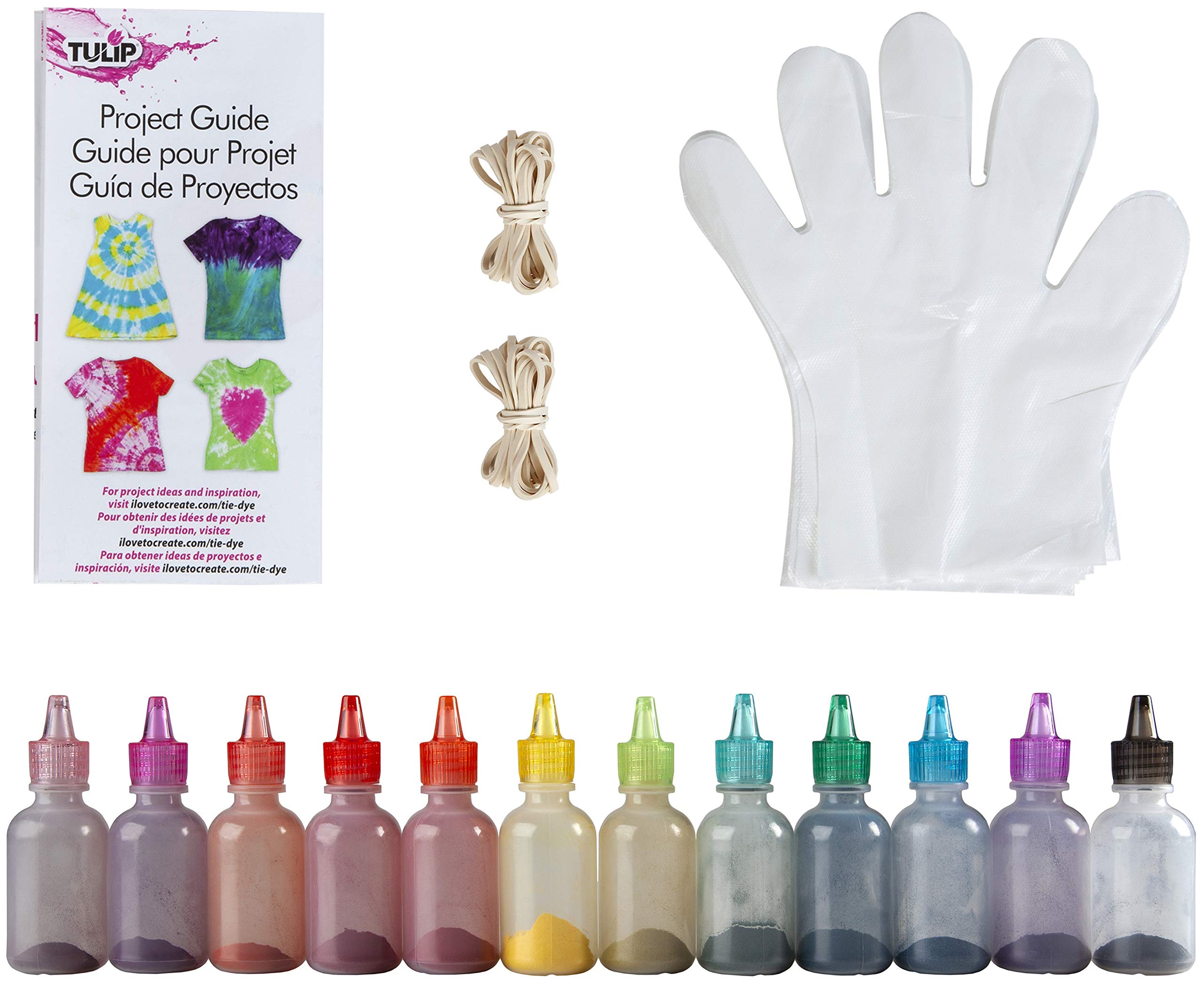 Tulip One-Step Tie-Dye Kit Carnival, Fun Party Activity, Birthday Gift, Fashion Art, Permanent & Vibrant Clothing Dye, Precision Tips, Easy Clean-up, 8 Fun Techniques Included, 12 Rainbow Colors