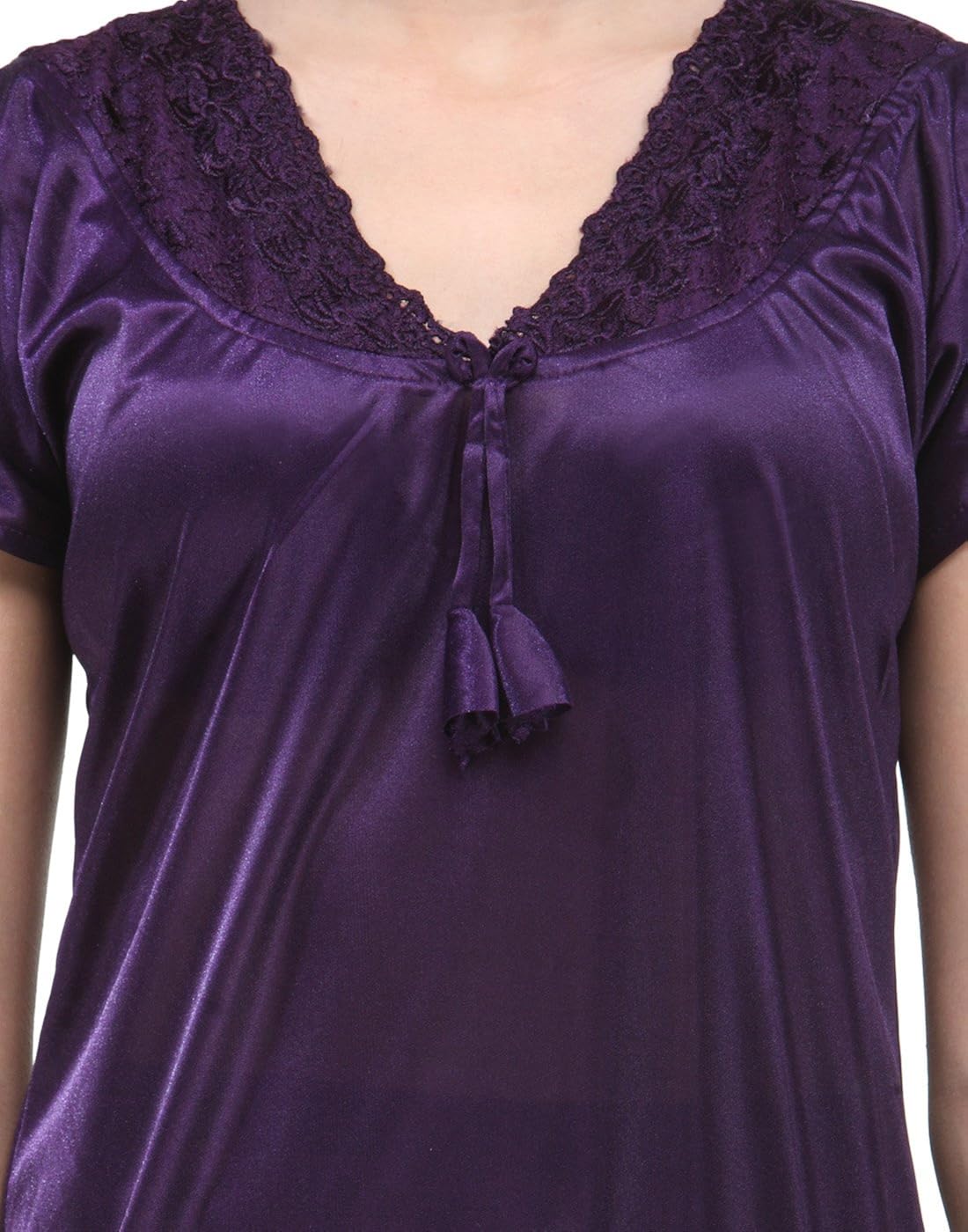 fashigo women's satin top and pyjama night suit (free size)