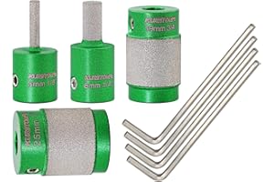 KURSTOL Stained Glass Grinder Bit - Diamond Grinder Bit Head Tools 1/8 1/4 3/4 1 in with 4pcs M5 Alley Wrench, Stained Glass 