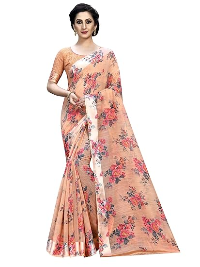 Women's Linen Silk Digital Saree With Blouse Piece(Part-2-Digital)