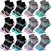 Bemeol Ankle Socks Girls 12 Pairs Girls Socks Kids Low Cut Ankle Athletic Cotton Sports Sock