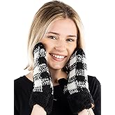 Funky Junque Mittens for Women - Fleece Lined Womens Winter Gloves, Fuzzy Warm Mittens, Cold Weather Fashion Accessories