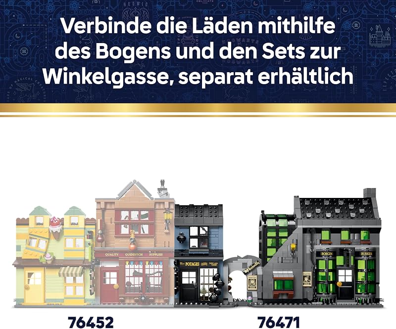 Harry Potter Zaubererläden in der Winkelgasse Spielzeug - Miniatur Modellbau mit 8 Minifiguren & sammelbarem Patronus - Kinderzimmer Deko - Geschenk für Mädchen, Jungen & Fans ab 8 Jahren - 76471 — Foto 7 von 8