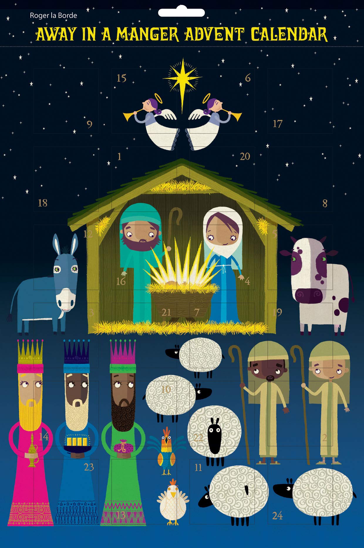 Roger la Borde Away in a Manger Advent Calendar Flat - 380 mm x 270 mm Gold Foil