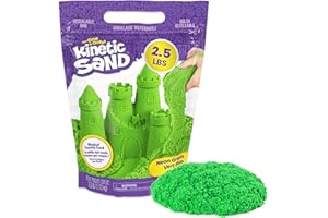 Kinetic Sand, 2.5lbs Green Play Sand, Amazon Exclusive, Resealable Bag (Packaging May Vary), Sensory Toys, Holiday Gifts & Stocking Stuffers for Kids Ages 3 and up
