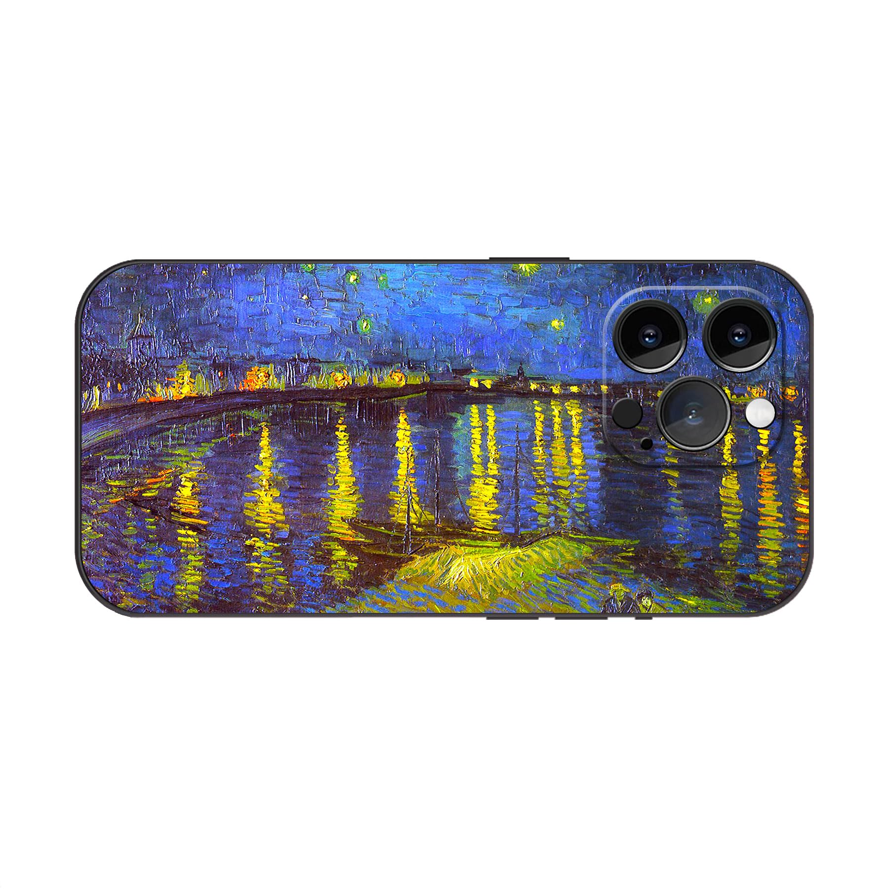 Photo 1 of ToniPai Compatible with iPhone 15 Pro Classic Art Case for Women Girls, Starry Night on The Rhone Artistic Painting by Vincent Van Gogh, Soft Black TPU Slim Protective Cover
