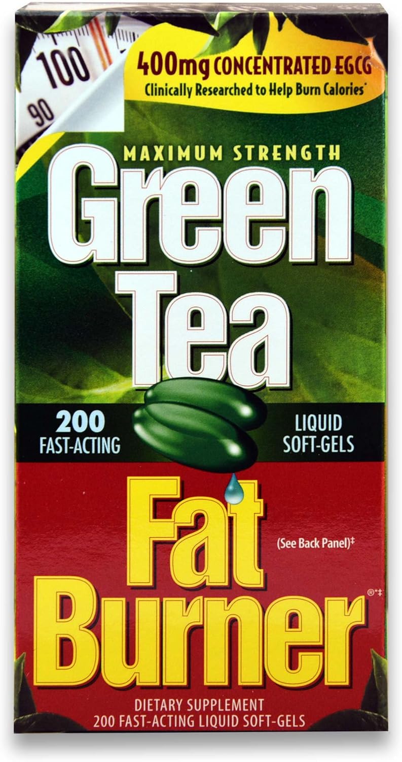 Green Tea Fat Burner Dietary Supplement 200 Soft gels: Health & Personal Care