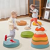Fanboxk Stepping Stones for Kids,Non-Slip Toddler Sensory Stepping Stones for Promoting Toddler Balance Coordination Skills,Obstacle Courses Sensory Toys Outdoor or Indoor Play for Kids Age 3-8