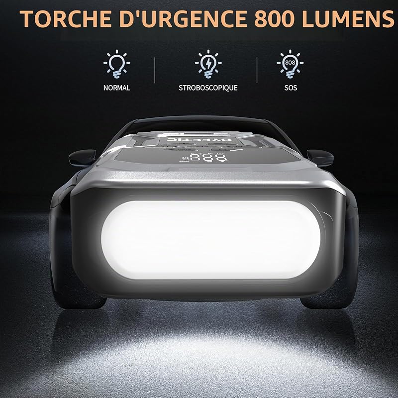 Booster Batterie Voiture Lithium 8000A avec Compresseur 150PSI/10.3Bar