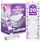 EHADOO Mop Pad Refills for Swiffer PowerMop: 20 Pcs Disposable Pads | Wet Dry Use, 10-Layer Design, for 13" - 15" spray mops, Tile Hardwood Multi-Surface Floor Cleaning