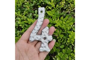 TripDock 4 Inch House Numbers for Outside-Rustproof Cast Iron Metal Address Home Number/Unique Hammered Style Mailbox Numbers/Elegant Silver Finished/Number 4