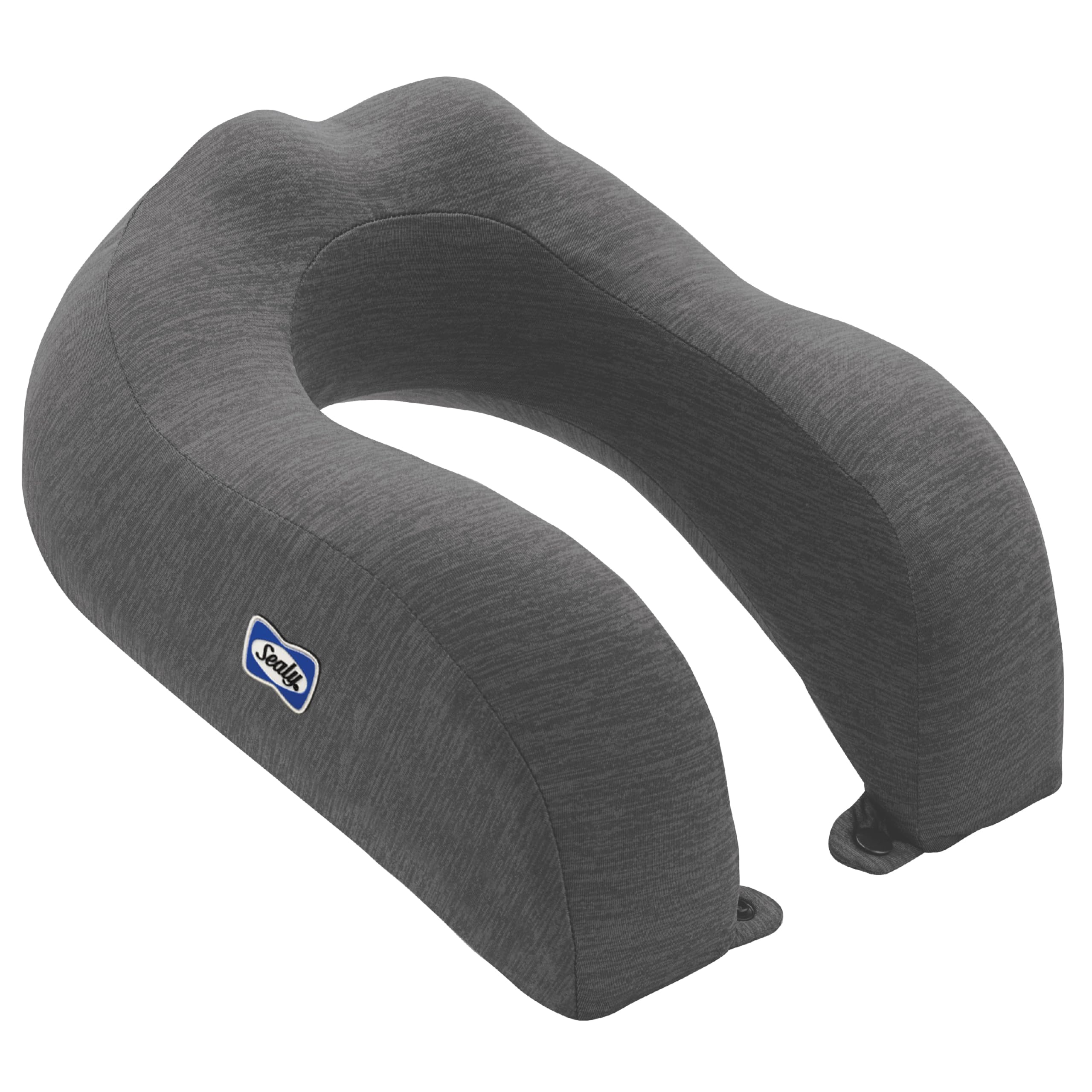 Photo 1 of SEALY, Ergonomic Travel Pillow with Premium Memory Foam, Tailored Just for You with Contoured Support, The Ultimate Relaxation for Flights, Road Trips, and Your Home, Gray