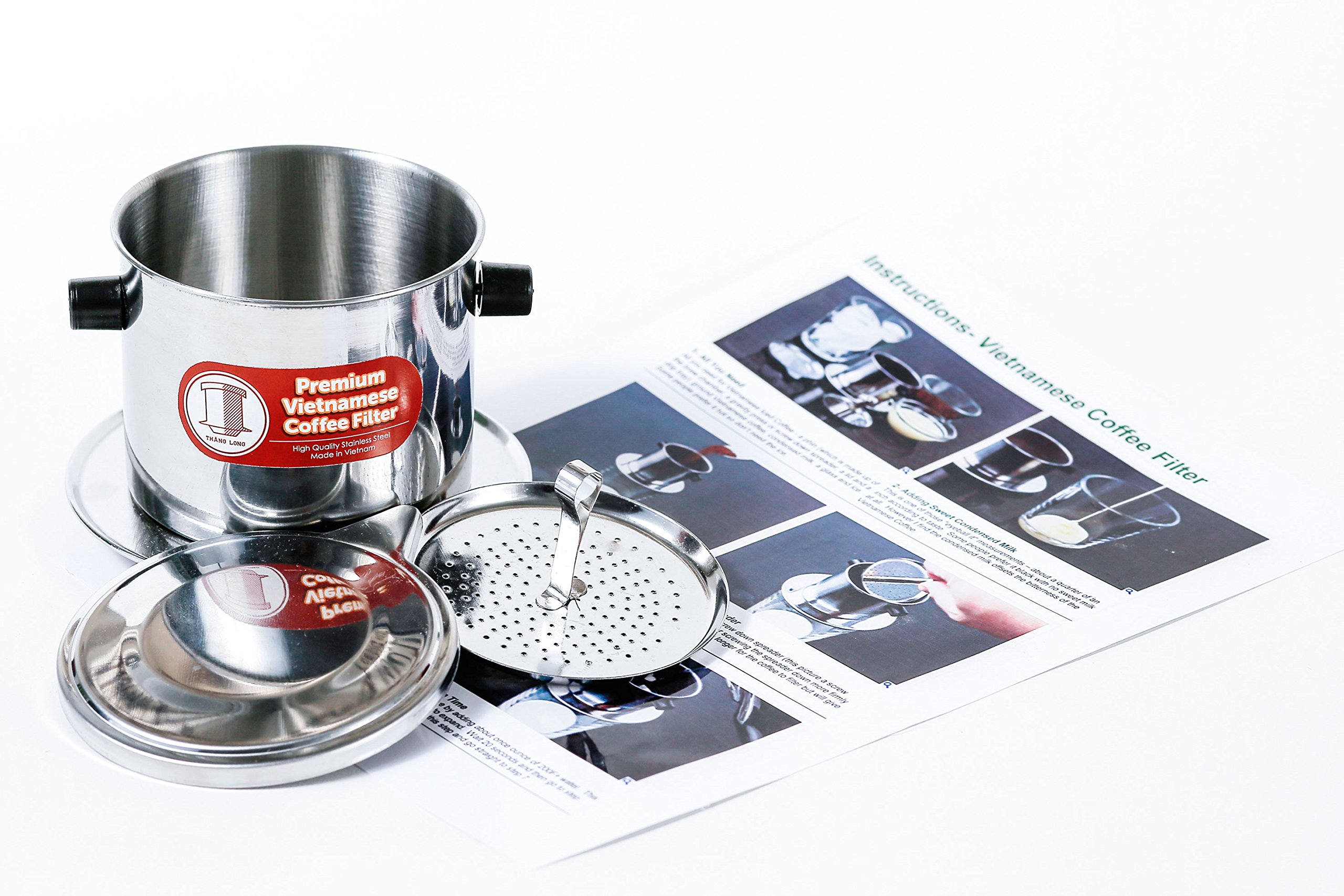 Vietnamese Drip Coffee Maker Filter. Single Cup Serve. Inox. 6 oz Small