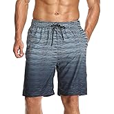 Flytop Mens Swim Trunks, Quick Dry Mesh Liner Board Shorts, Zipper Pockets, Above-Knee Bathing Suit