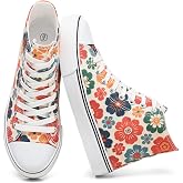 yageyan Womens High Top Canvas Sneakers Fashion White Shoes for Women | Comfortable classic casual lace up slip on breathable tennis shoes