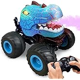 Remote Control Car Toy, Dinosaur Monster Trucks for Boys Boys 3-12 Year Old, 360° Rotating RC Stunt Car Truck Toys with Spray