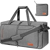 Canway 85L Travel Duffel Bag, Foldable Weekender Bag with Shoes Compartment for Men Women Water-proof & Tear Resistant