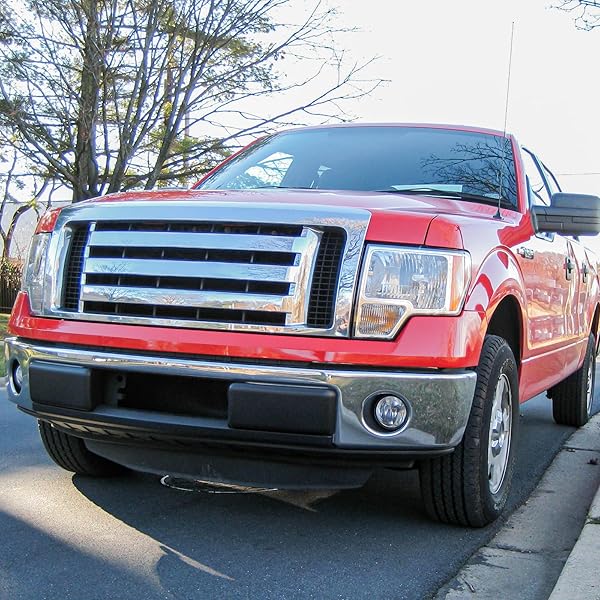 AXLAHA HEADLIGHT ASSEMBLY COMPATIBLE WITH 2009-2014 FORD F150 OE STYLE PICKUP DIRECT REPLACEMENT HEADLAMP WITH CHROME HOUSING AMBER REFLECTOR CLEAR LENS DRIVER AND PASSENGER SIDE