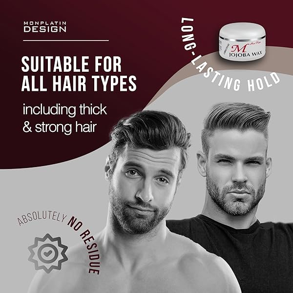 MON PLATIN PROFESSIONAL HAIR WAX – 150 ML MOISTURIZING GROOMING WAX FOR MEN’S WET AND SHINY LOOK STYLING WITH JOJOBA OIL ESSENCE AND PURE WATER FOR SCALP ENRICHMENT