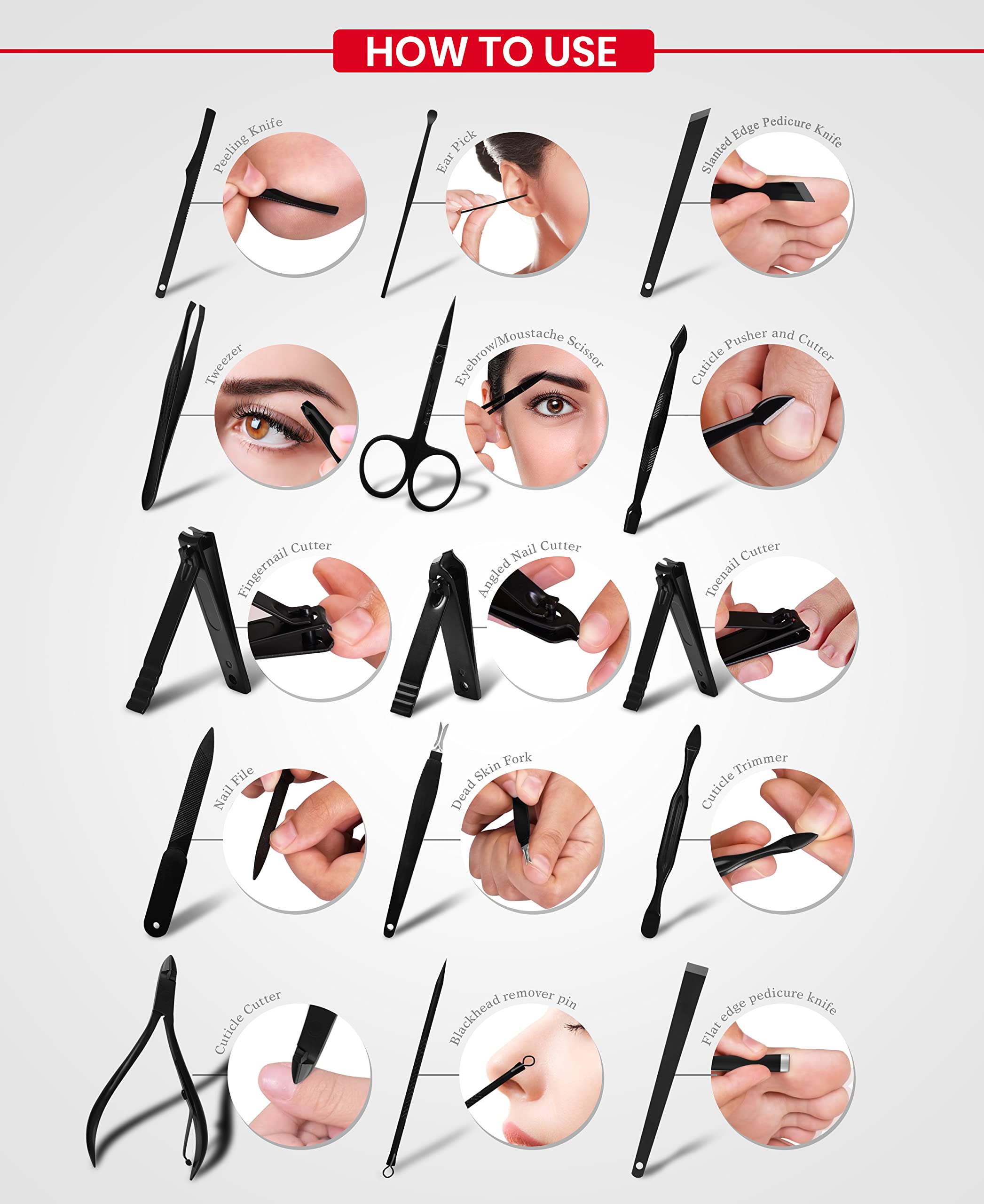 15 in 1 Manicure Pedicure Set