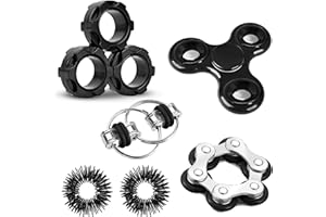 DR.KBDER Fidget Toys Adults Pack 6PC, Christmas Stocking Stuffers for Teen Boy Fidgets for Classroom Cool Gadget Desk Toys for Teens Figette Spinner Figits Ring ADHD Autism Must Have Stress Anxiety Relief Toy