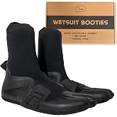Ho Stevie! 3mm Surfing Wetsuit Booties - Warm, Comfortable, Durable, Grippy Surf Boots - Thermal Lining + GBS Seams