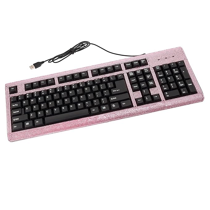 Crystal Case Rhinestone USB Computer Keyboard (Pink) Computers & Accessories