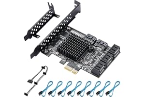 YBBOTT SATA 3.0 Controller Expansion Card 8 Port PCIE SATA Card PCIE X1 3.0 Gen3 6Gbps Controller Card for Windows 10 8 Ubunt