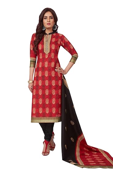 full black dress with red dupatta