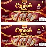 Sanniti Cannoli Shells | Traditional Sicilian-Style Dessert | Product of Italy | 6 Count | Fill with Cream, Custard, Ricotta Cheese, Pudding, or Ice Cream | 4.58 oz (Pack of 2)