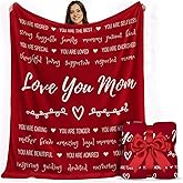 Mom Blanket 50"x60" in Gift Ready Packaging | Cozy Dyed Fleece Throw Blanket by FiloEstilo - Best Mom Ever Gift for Couch or Bed | Special Present from Daughter or Son