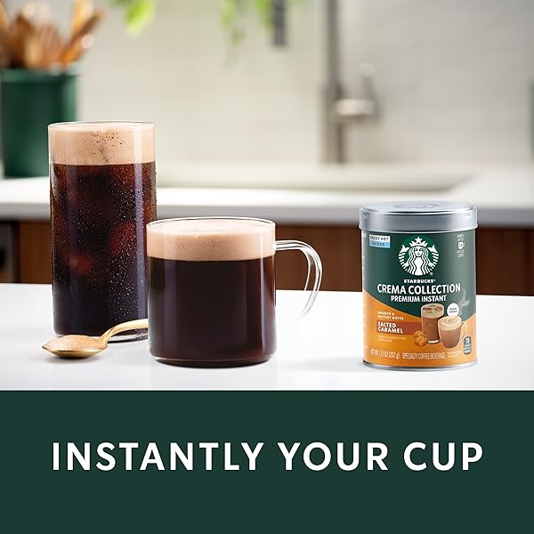 STARBUCKS CREMA COLLECTION PREMIUM INSTANT SALTED CARAMEL FLAVORED INSTANT COFFEE, 100% ARABICA BEANS, 1 TIN (7.12 OZ) 7.12 OZ