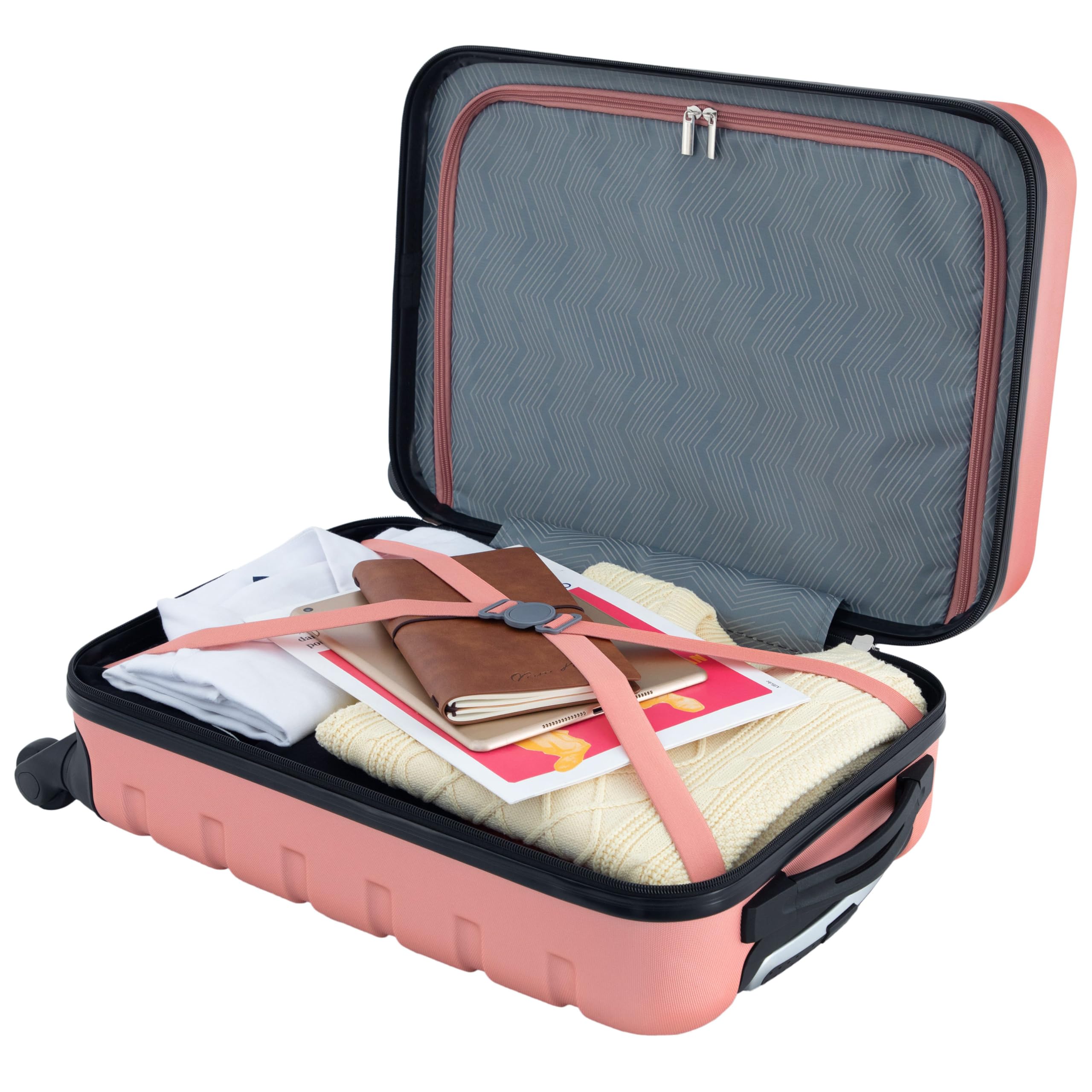 Travelers Club Harper Luggage, Rose Gold, 20-Inch Carry-On