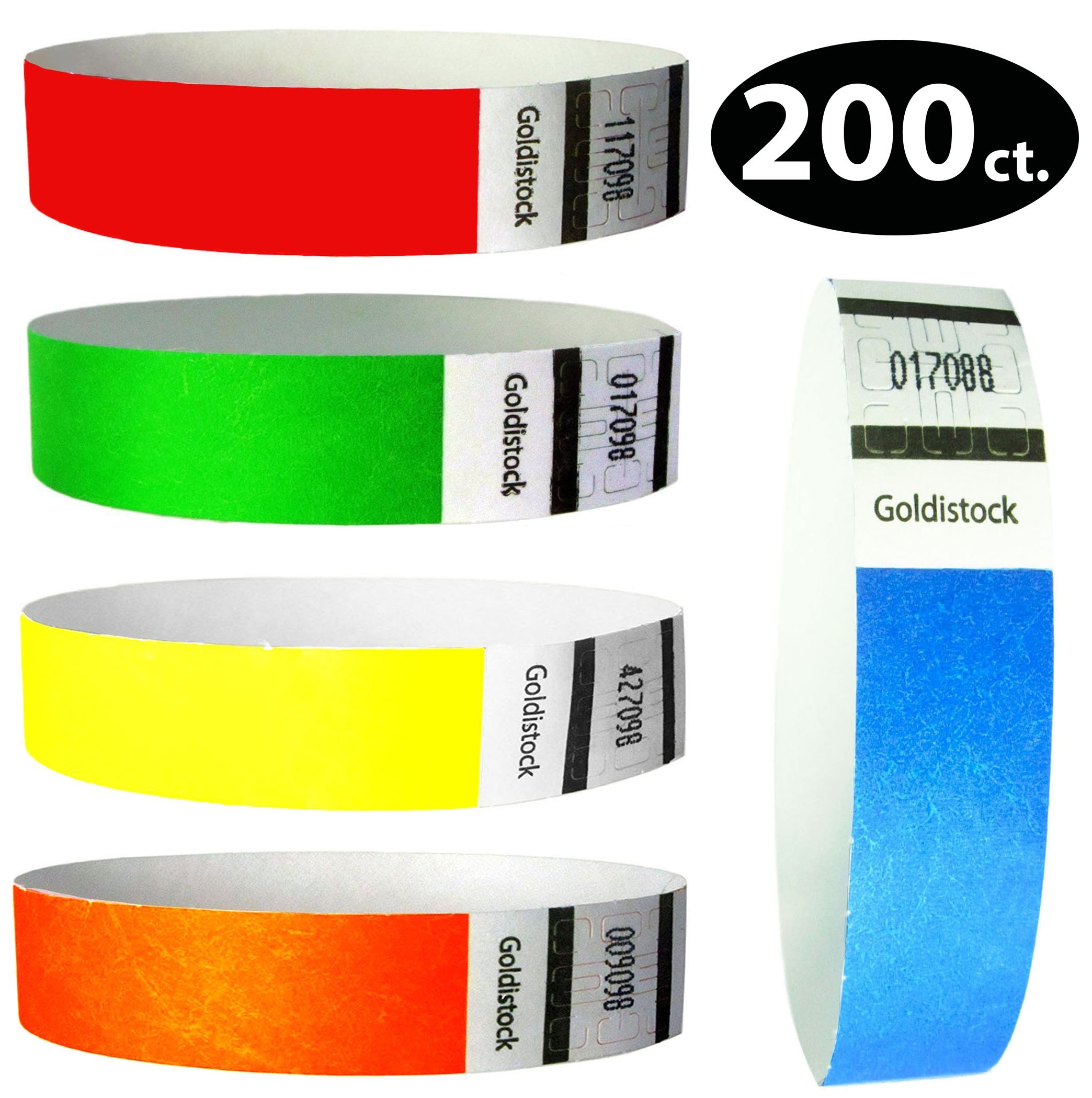 Paper Wristbands Bracelets Neon Colored 200 Count for Events THICK