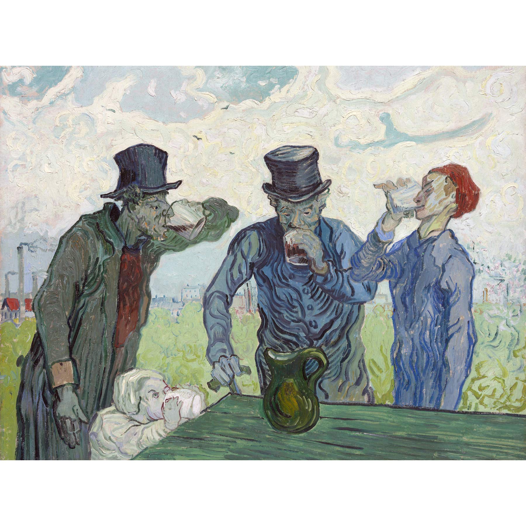 Van Gogh The Drinkers Painting Large Wall Art Print Canvas Premium Mural