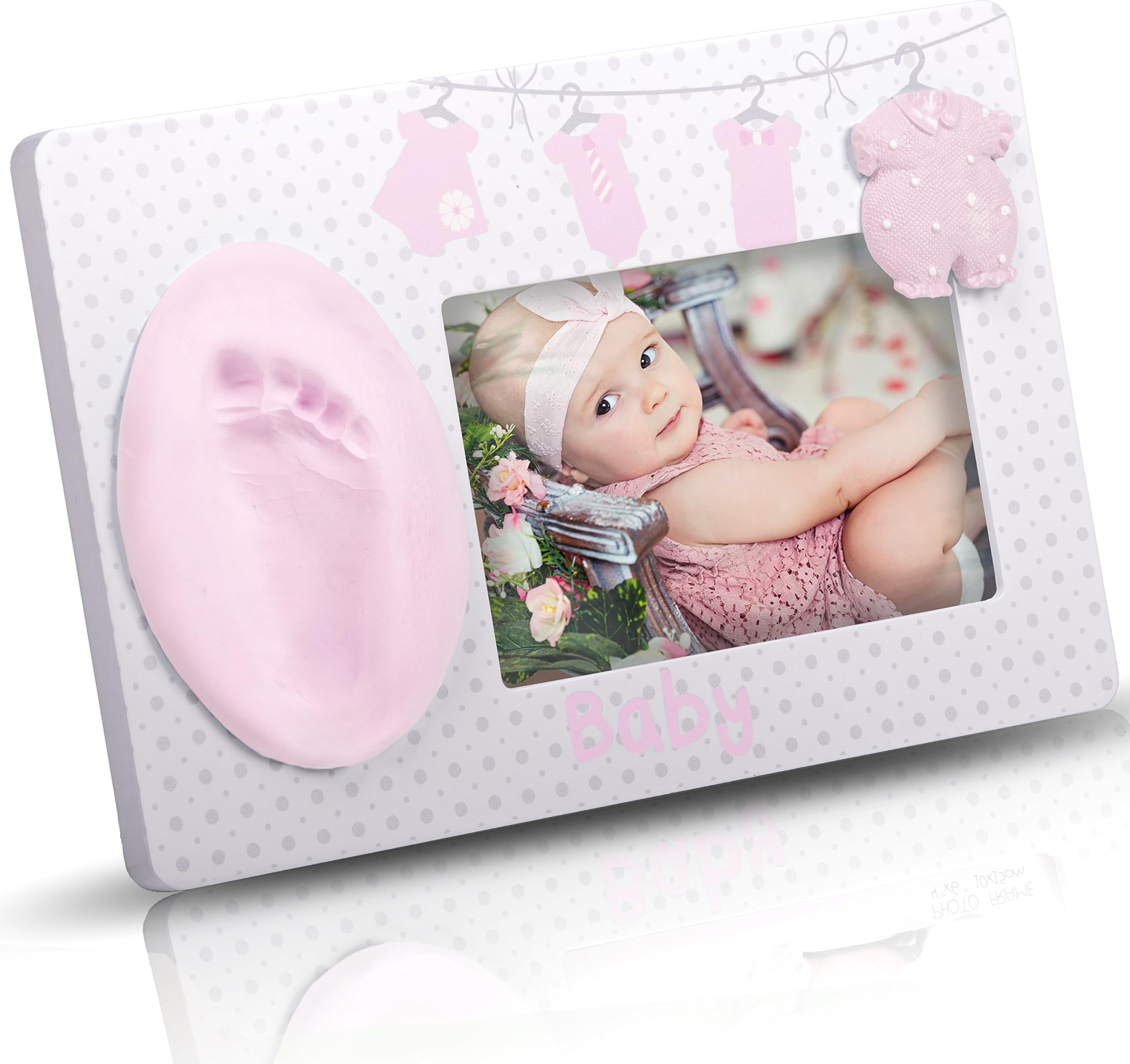 Baby Handprint Kit - Baby Picture Frames Shower Gifts โฆ (Pink)