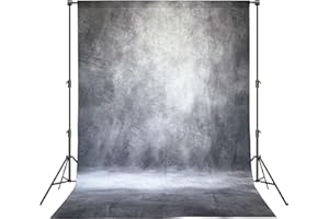 Haboke Abstract Professional Photography Backdrop for Portrait Photo Props Booth Background Photoshoot Studio with Polyester Fabric Roller Pocket on Top (8x10ft,Grey,No Stand)