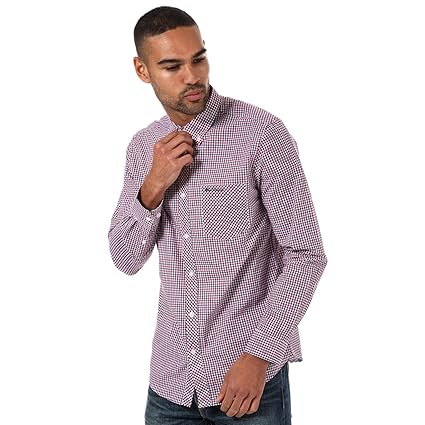 Ben Sherman Herren Freizeit-Hemd Rot rot