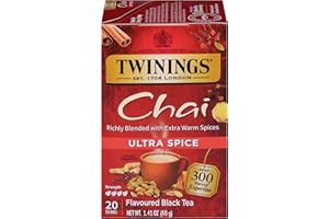 Twinings Chai Tea, Ultra Spice Chai Tea Bags with Cinnamon, Ginger, Cardamon, Clove for a Spicy Chai Tea Latte, 20 Tea Bags